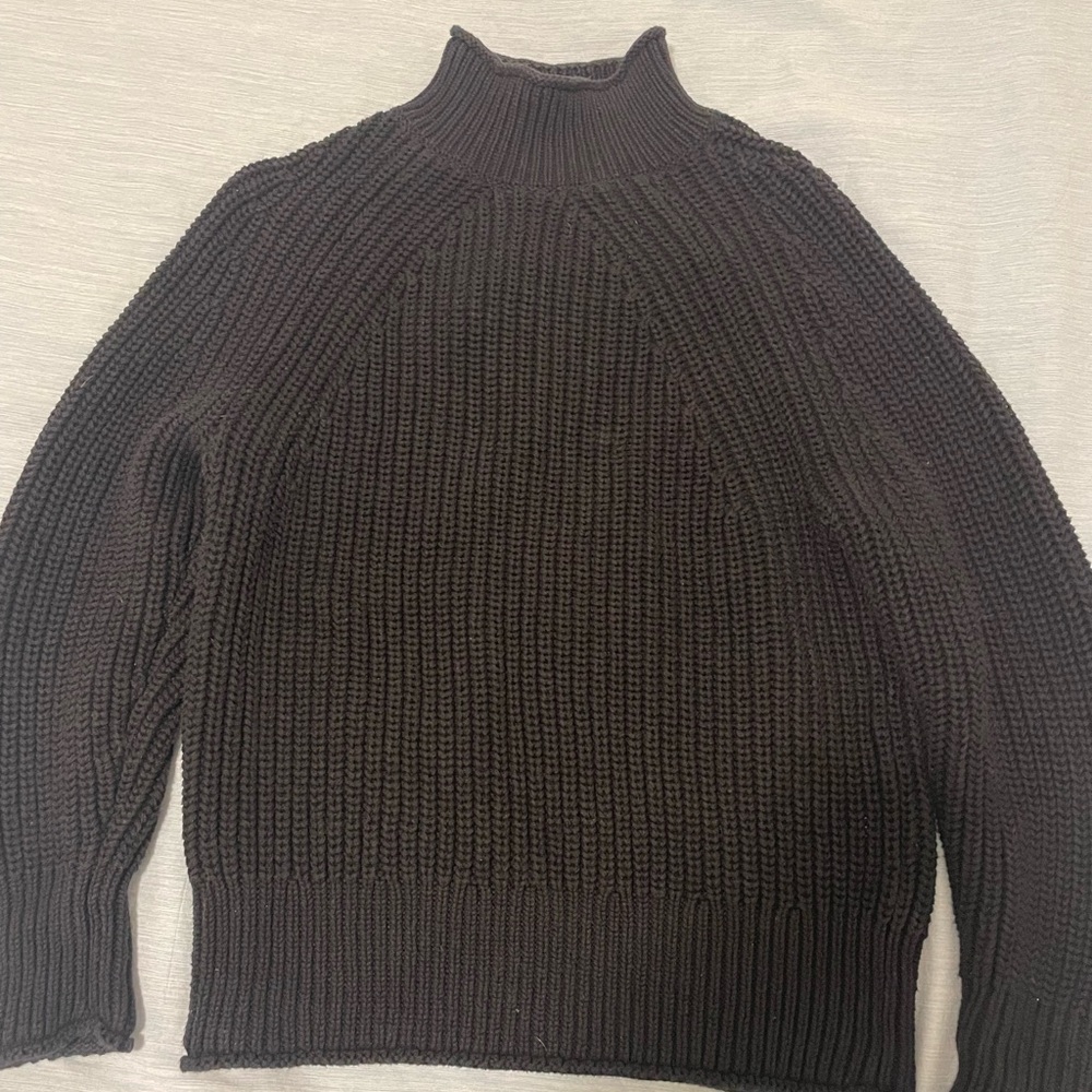 J. Crew Black Ribbed Turtleneck Sweater